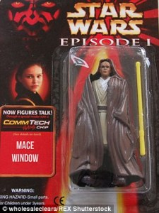 And he has a yellow lightsaber when his is supposed to be purple. Also, looks a lot like Mace Windu of the Jedi Council.