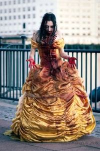 She seems more undead than anything these days. And the blood on her dress is making her seem a bit beastly.
