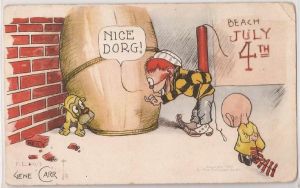 Please don't tell me they're going to set off fireworks near the dog. I can understand why the pooch is reasonably afraid. Because I would, too, if I was in that situation.