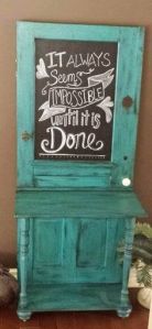 Wonder if it's a hallway piece or a desk. Either way, I like that blue color.