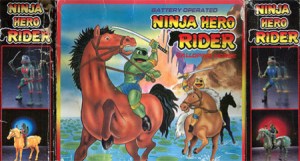 Yes, these are Ninja Turtles riding on horses with katanas. And I think they look like frogs for they don't have any shells.
