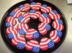 I'm sure these heart cookies are professionally made due to the star detail. But I'm sure they're a fine addition to any American 4th of July dessert platter.