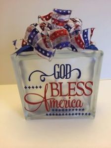 Like a lot of glass blocks I've shown, this also lights up at night, too. Like the font on this, too.