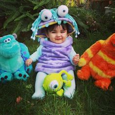 Boo is a little girl who finds herself trapped in the Monsters, Inc. factory. But she's unafraid of most monsters except Randall. Love how she calls Sulley "Kitty."