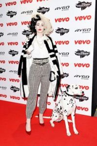 However, not sure about seeing her with a Dalmatian and in a coat like this. Makes me wonder.