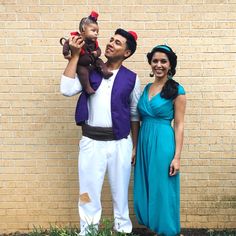 You may notice that there are more modest Jasmine costumes out there. But this family photo op is adorable.