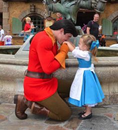 Even so, I don't this little Belle is going to accept him. But it makes a cute photo op.