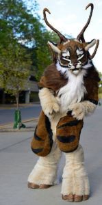 Funny how he has a goat beard, horns, and hooves. Then again, you don't want to mess with tigers.