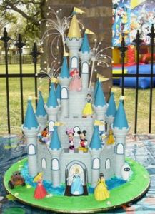 This castle cake features many of your favorite and important Disney characters. Includes Mickey and friends, princesses, and Pixar.