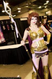 After all, her get up is similar to Xenia. And she's carrying a spear. Also, her extended family has a lot of drama that's depicted in 3 plays by Sophocles.