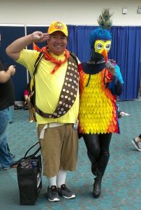 Yes, I know it's a Russell and Kevin couple's costume from Up. But this Kevin costume has feathers.