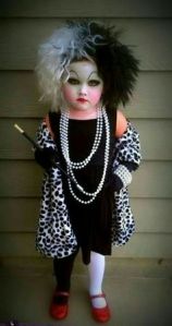 And she doesn't look happy either. Though to be fair, Cruella isn't a happy person, at least towards the end.