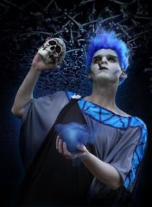 Well, here he is with a skull. Poor Hades. All he wants is to take over Mount Olympus because his job as ruler of the Underworld sucks.