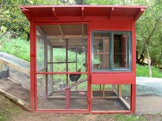 At first, I could almost mistake it for a modern glass house. Well, if it weren't for the chickens inside.