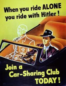So carpool whenever you can. You don't want an invisible Hitler in the passenger seat. You really don't.
