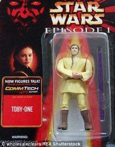 Sorry, but "Toby One" is kind of a lame name for a Jedi. Also, the face doesn't look right.