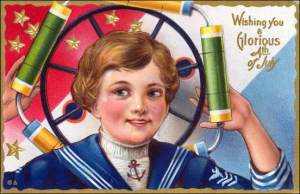 And this boy has his hands on it with glee. Really not a safe way to spend your 4th of July at any age. Again, where the hell are his parents?