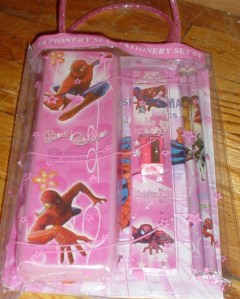 Never thought I'd see Spidey on something that's pink and glittery. not sure if little girls would buy this though. Probably not.