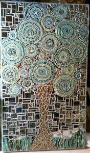 Well, it's actually a tiled tree against a mirror background. But it seems to go well with the style.