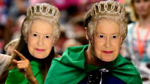 Because they're British and the Queen is part of their tradition. Still, looks kind of creepy.