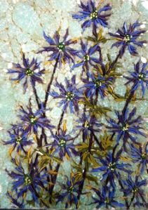 Yes, the flowers might seem like they're real or pressed. But they're not. They're made from ceramic tile.