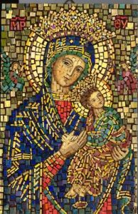This one is of the Maddonna and Child. However, while there are a lot of early Christian mosaics, a lot of them also have pieces missing.