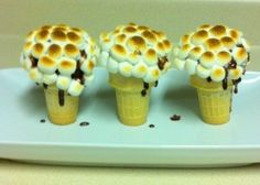 Well, these are cupcake smores that use ice cream cones. But they sure looked torched all right.