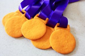 Doesn't hurt that they're attached to ribbons, too. But unlike real Olympic gold, you can eat them.