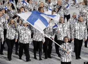 From Fast Company: "Is it sports or science? Looks as though the designer of Team Finland's jackets had circuit boards—rather than snowboards—on the brain."