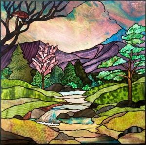 Yes, that's a view of a mountain stream. And it's somewhat seems like a painting for some reason.