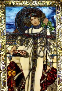 Because who else is depicted like she's way too overdressed for Ancient Egypt? Also, there might be a pyramid in the background.