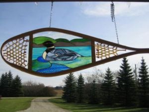 Didn't know they made stained glass displays in snowshoes. Guess they're for decoration, then.