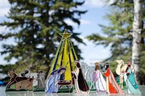Yes, they have stained glass nativity scenes, too. May seem abstract but it does look lovely.