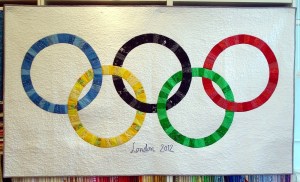 You see how each of the rings were made from different cloth strips. Made for the London Olympics as indicated.
