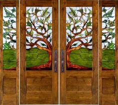 And there's the tree encased in stained glass. Seems to be very wide.