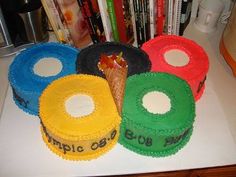 This one even has an ice cream cone as a torch. Wonder how many cake pans it took to make that.