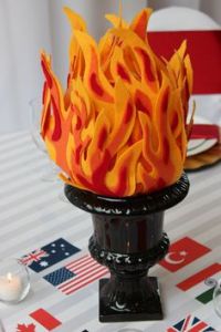 Much of the flame on this one is made from foam. Yet, still uses an urn as a receptacle.