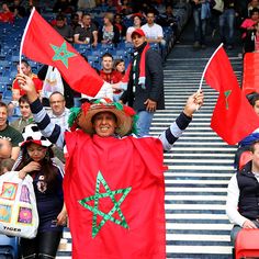 Don't see a lot of Morocco Olympic fans on the Internet. But this guy is proudly wearing his country's flag.