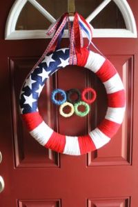If this wreath didn't have Olympic rings on it, it would've been just an American Flag wreath. With rings, it's one for Team USA.