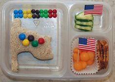 This one has an Olympic sandwich flag and supports Team USA. Love the M&Ms.
