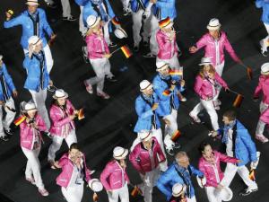 Uh, Germany, are your athletes competing in the Olympics or trying to promote tourism? Because those uniforms just don't cut it.