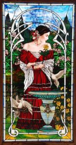 This woman seems to be in medieval dress. Or what the Victorians saw medieval dress as. Yet, it really stands out.