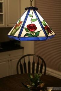 This lamp of roses is for the overhead. However, not sure if it fits in a kitchen though. Dining room, maybe.