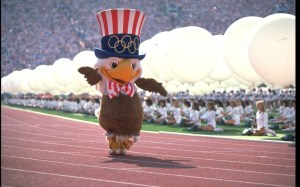 From SBNation: "This halter-top-wearing, pantsless glad-hander was designed by the Walt Disney Company, because of course he was. Can you imagine us hosting the Olympics in the 1980s and NOT showing up with a Walt Disney-designed mascot? We'd be the laughingstock of the world! I don't have any idea what Sam's voice sounded like, but I'm guessing it was somewhere between Colonel Sanders and Paul Newman. You know who should have voiced this character, though? Richard Simmons. Take a look at Sam. Now imagine him talking in Richard Simmons' voice. You're welcome."