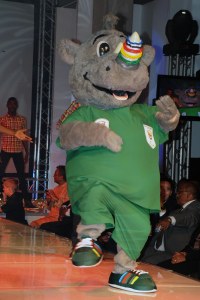 Now I understand that South Africa has him represent their Olympic team to raise awareness on Rhino poaching. However, he more or less looks like a Rhino dressed for a rave which is hard for me to take seriously. It's hilarious.