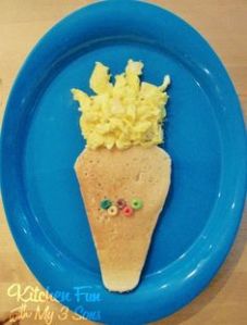 Has a pancake receptacle and a flame of eggs. Also contains Olympic Froot Loop rings as well.