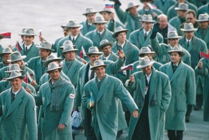 Just because a fashion might look cool in a 1940s movie doesn't mean it would look great at the Olympics or anywhere else. These 1940s inspired Russian uniforms illustrate my point.