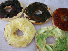 Can't believe you can make so many Olympic treats with bagels. Must be the bagel's shape, I guess.