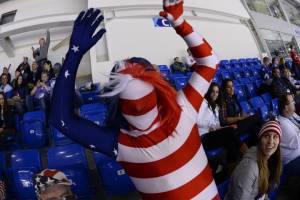 Really don't get those body suits. Wonder how this guy even sees.