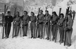 Guess these ladies decided to go with what they wore at the munitions factory during WWII. Well, at least it looks that way.